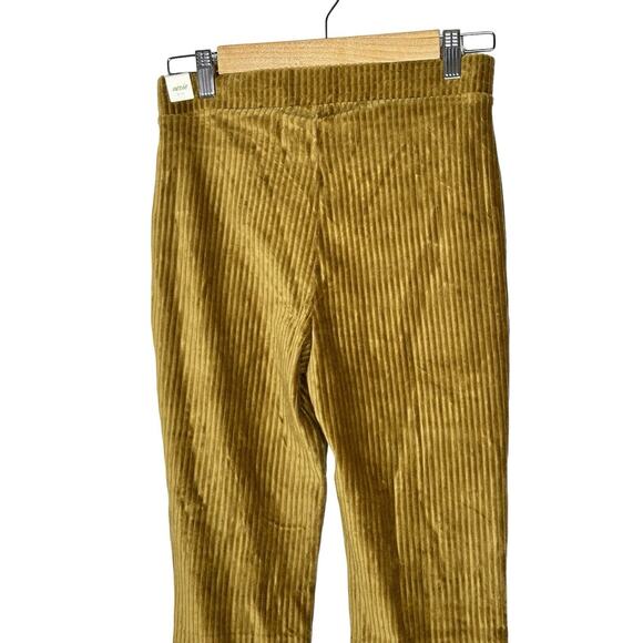 Aerie Women Groove On Velour Pant Small High Rise Flare Ribbed Stretch Brown NWT - Picture 5 of 8